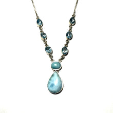 Load image into Gallery viewer, Sterling Larimar & Blue Topaz Necklace
