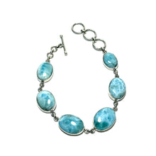 Load image into Gallery viewer, Sterling Larimar Toggle Bracelet