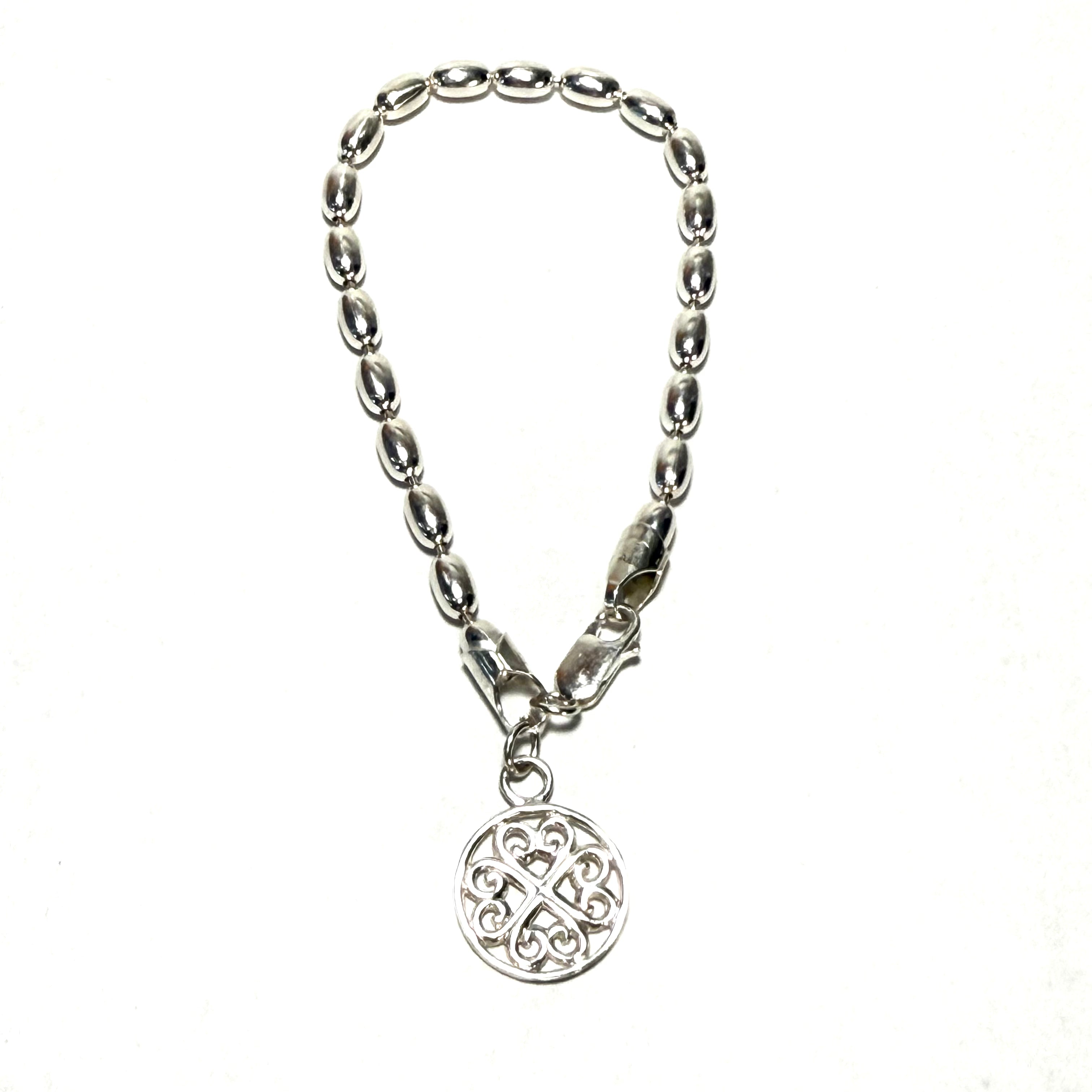 Extra large Rice Bead and Gate Charm Bracelet