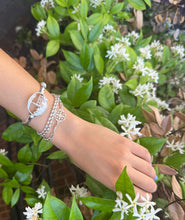 Load image into Gallery viewer, Sterling Triple Wrap Rice Bead & Southern Gate Bracelet/Necklace (XL)