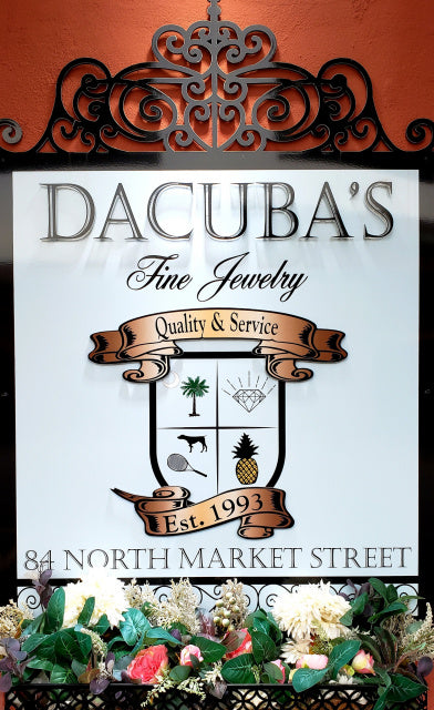 Dacuba's Jewelry is a family owned business ~established in 1993. We have been proudly serving Charleston locals and visitors for 28 years.  Our most notable trademark is our Charleston, S.C. inspired jewelry designs.  Our jeweler/goldsmith creates collec