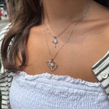 Load image into Gallery viewer, Sterling Silver Palmetto and Moon Necklace