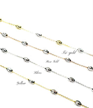 Load image into Gallery viewer, Rose Gold Vermeil-Station Rice Bead Necklace