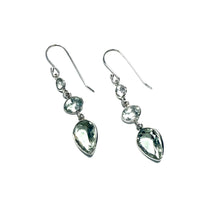 Load image into Gallery viewer, Sterling Silver and Green Amethyst Earrings