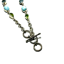 Load image into Gallery viewer, Sterling Larimar & Gemstone Bracelet