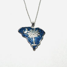 Load image into Gallery viewer, Sterling S.C. State Palmetto & Moon Necklace