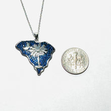 Load image into Gallery viewer, Sterling S.C. State Palmetto & Moon Necklace