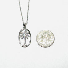 Load image into Gallery viewer, Sterling Silver Framed Palmetto Necklace