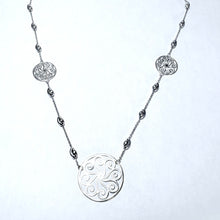 Load image into Gallery viewer, Sterling Station Rice Bead & Artisan Gate Swirl Necklace