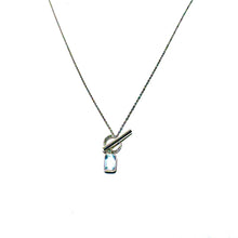 Load image into Gallery viewer, Sterling Silver & Blue Topaz Toggle Necklace