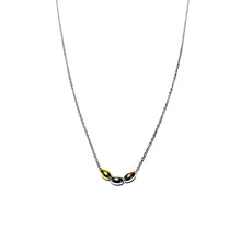 Load image into Gallery viewer, Sterling Tri-gold Vermeil Rice Bead Mini Necklace