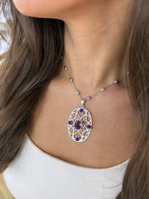 Load image into Gallery viewer, Sterling Artisan Gate & Amethyst Necklace