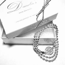 Load image into Gallery viewer, Sterling Triple Wrap Rice Bead & Southern Gate Bracelet/Necklace (LG)