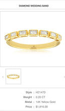 Load image into Gallery viewer, 14kt Yellow Gold Emerald Cut Diamond Band