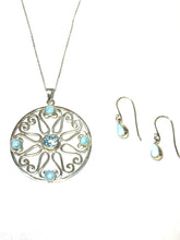 Load image into Gallery viewer, Sterling Larimar & Blue Topaz Artisan Gate Set