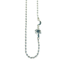 Load image into Gallery viewer, Offset Rice Bead and Palmetto/Moon Necklace