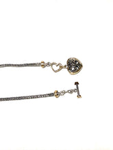 Load image into Gallery viewer, Sterling & Gold Filled Byzantine Heart Toggle Bracelet