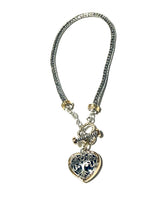 Load image into Gallery viewer, Sterling & Gold Filled Byzantine Heart Toggle Bracelet
