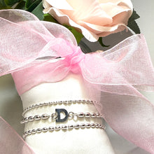 Load image into Gallery viewer, Lowcountry Layer | Sterling Rice Bead Monogram Bracelet Trio
