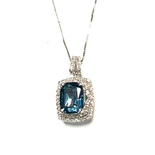 Load image into Gallery viewer, 10kt Gold London Blue Topaz & Diamond Necklace