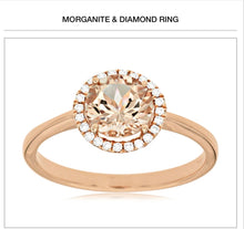 Load image into Gallery viewer, 14Kt Gold Morganite & Diamond Ring