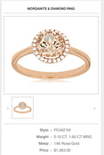 Load image into Gallery viewer, 14Kt Gold Morganite & Diamond Ring