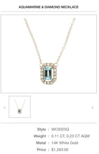 Load image into Gallery viewer, 14kt Gold Aquamarine & Diamond Necklace