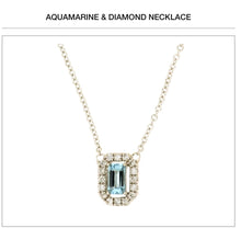 Load image into Gallery viewer, 14kt Gold Aquamarine & Diamond Necklace