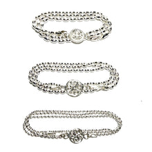 Load image into Gallery viewer, Sterling Triple Wrap Rice Bead & Southern Gate Bracelet/Necklace (SM)