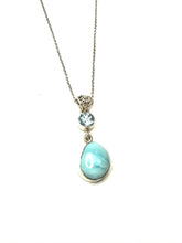 Load image into Gallery viewer, Sterling Larimar & Blue Topaz Necklace