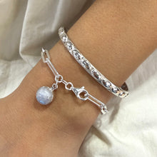Load image into Gallery viewer, Sterling Moonstone & Paperclip Bracelet