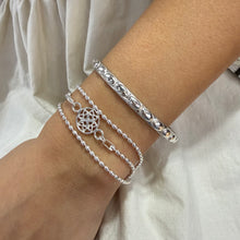 Load image into Gallery viewer, Sterling Triple Wrap Rice Bead & Southern Gate Bracelet/Necklace (SM)