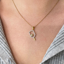 Load image into Gallery viewer, Sterling Vermeil Pickleball Paddle Necklace