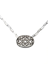 Load image into Gallery viewer, Sterling East to West Artisan Gate & Paper Clip Necklace