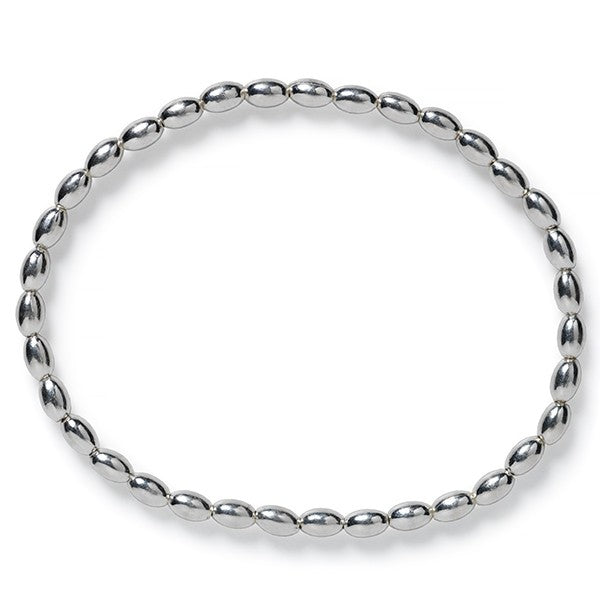 Southern Gates® 3mm Sterling Silver Elastic Rice Bead Bracelet