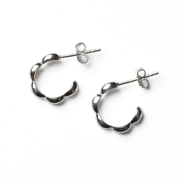 Bead Landing Hoop Earrings - Silver - Each