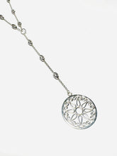 Load image into Gallery viewer, Sterling Artisan Gate & Station Rice Bead Lariat Necklace