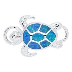 SS SEA TURTLE CLASP-SYNTH.OPAL