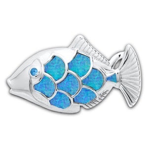 SS FISH CLASP W SYNTH.OPAL