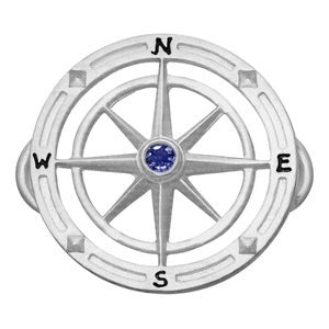 SS COMPASS ROSE W/SAPHIR CLASP