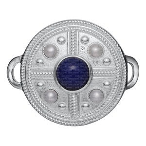 SS ROUND ETRUSCAN CLASP-LAPIS