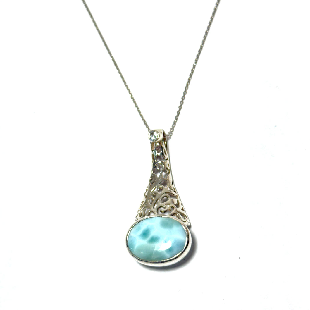 Sterling Triple Larimar Necklace
