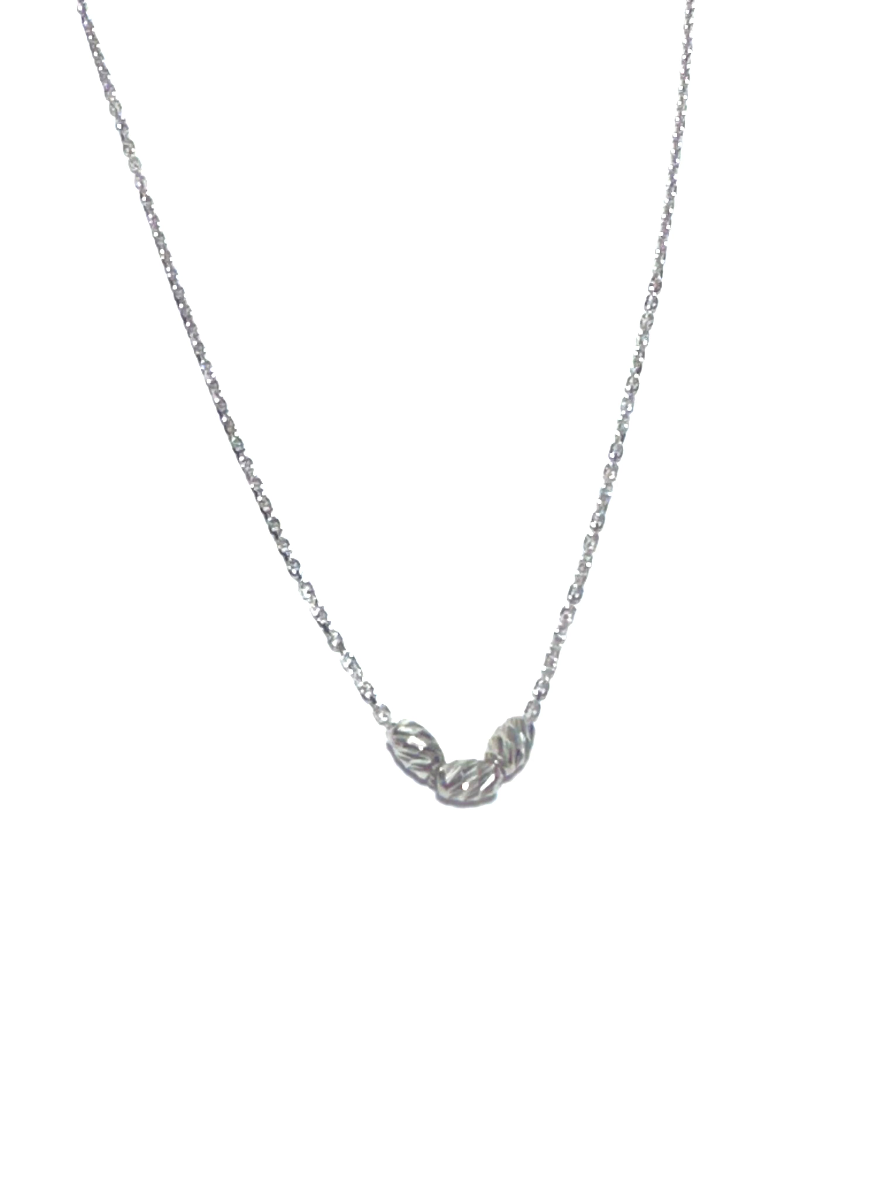 Sterling Silver Three Bead Rice Necklace – Dacuba's Fine Jewelry