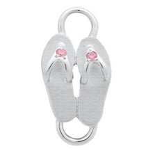 Load image into Gallery viewer, SS FLIP FLOP W/PINK CZ CLASP
