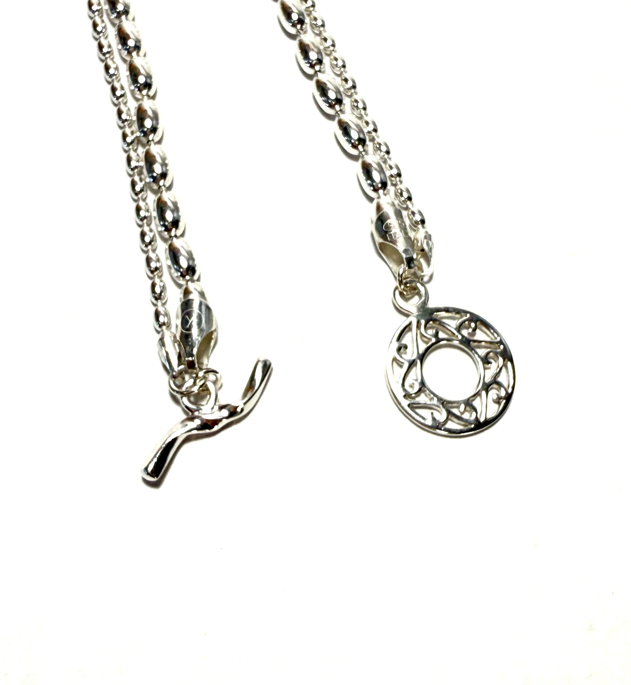 Double Sterling Rice Bead Gate Toggle Bracelet – Dacuba's Fine