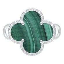 Load image into Gallery viewer, SS MALACHITE-TPZ CLOVER CLASP
