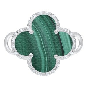 SS MALACHITE-TPZ CLOVER CLASP