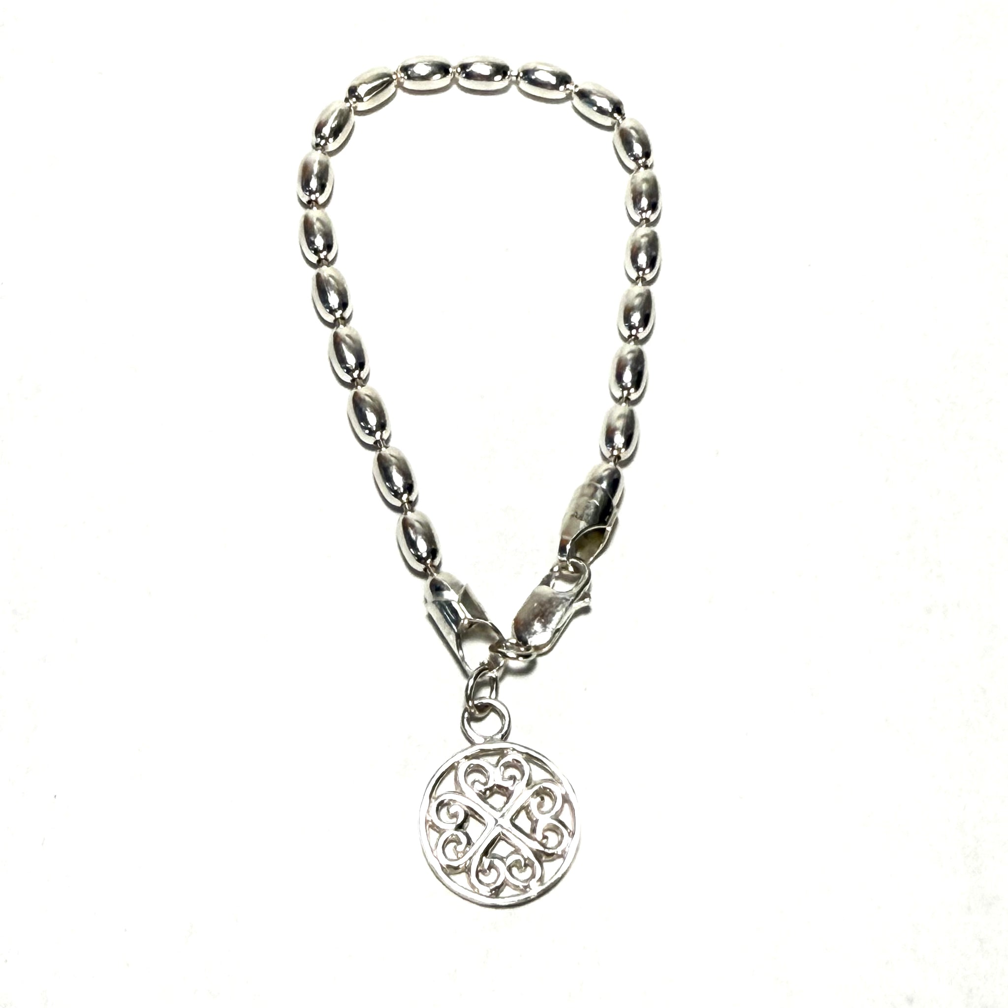 Extra large Rice Bead and Gate Charm Bracelet