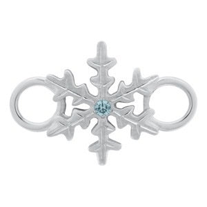 SS SNOWFLAKE W BL ZIRC CLASP