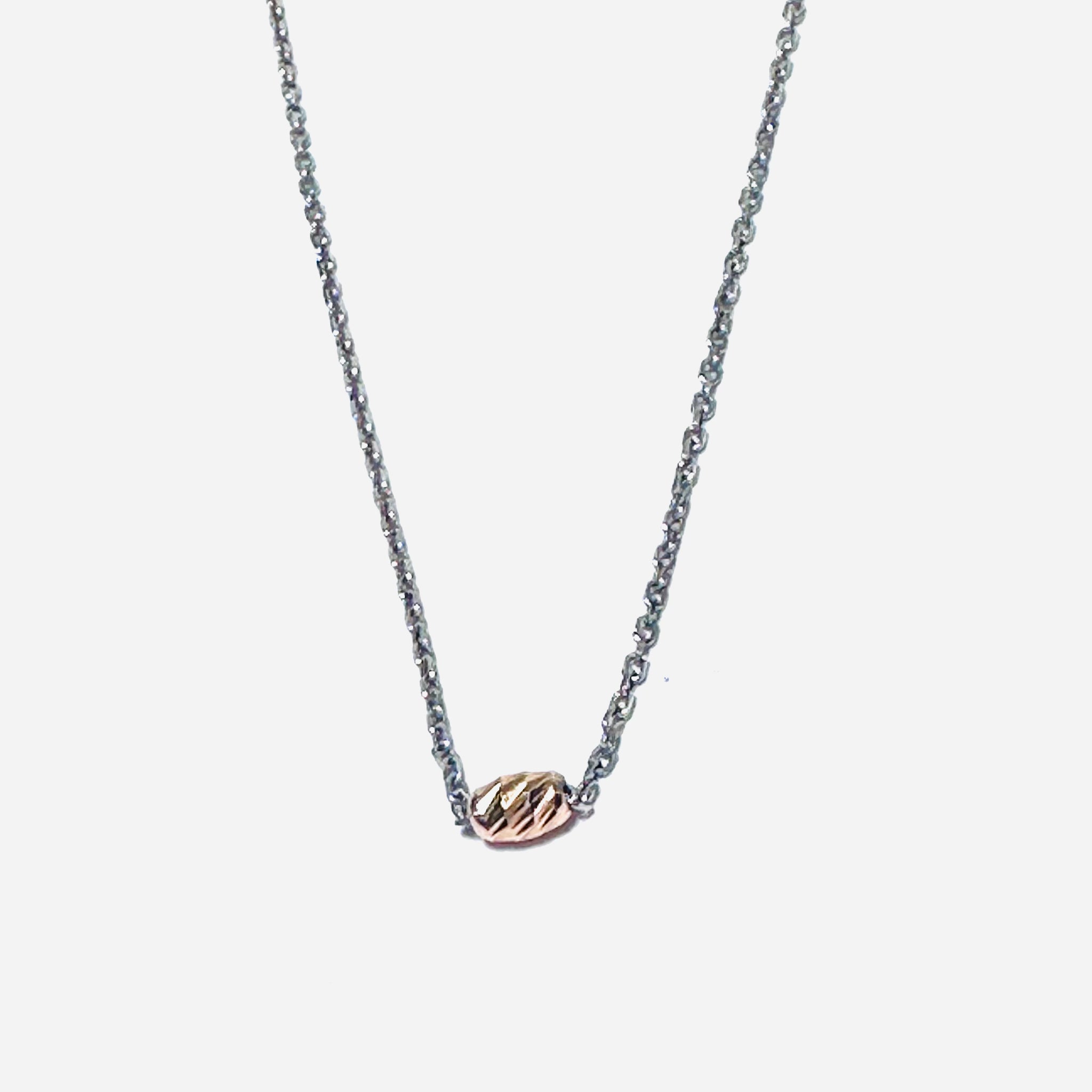 Sterling Rose Gold Vermeil Mini Rice Bead Necklace